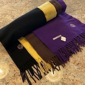 Classic Multi-Color Fringe Men’s Scarf - Black, Yellow, Brown, Purple